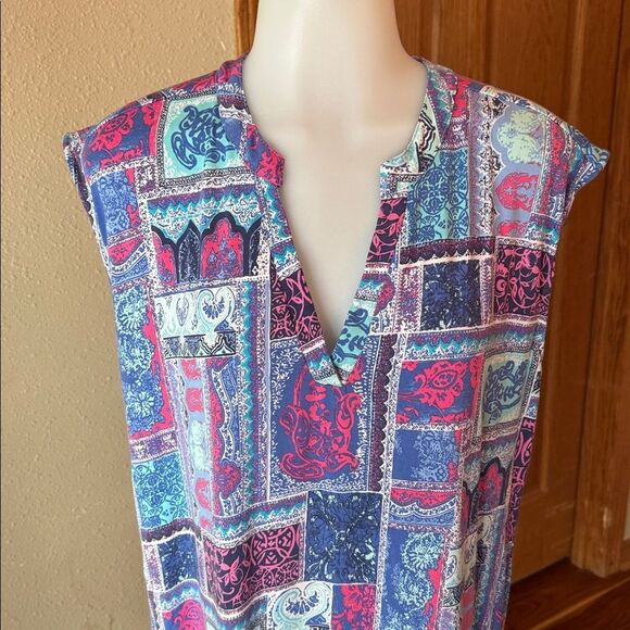 TORI RICHARD HONOLULU Patchwork Print Shift Dress - Picture 8 of 10